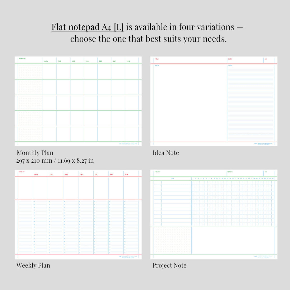 Flat Notepad A4 in White - detail view 5