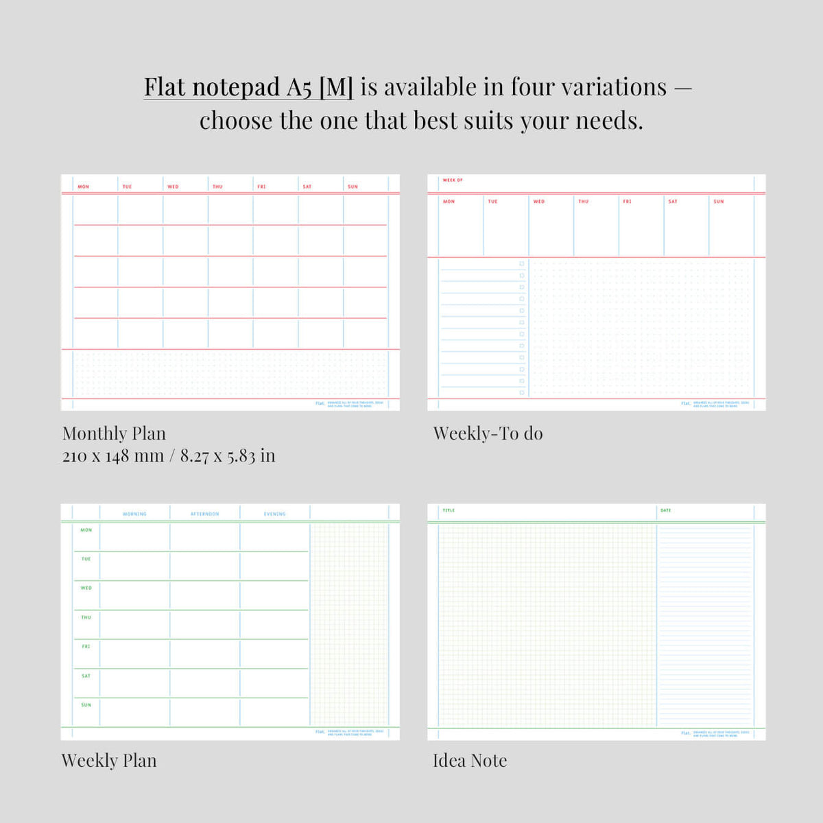 Flat Notepad A5 in White - detail view 6