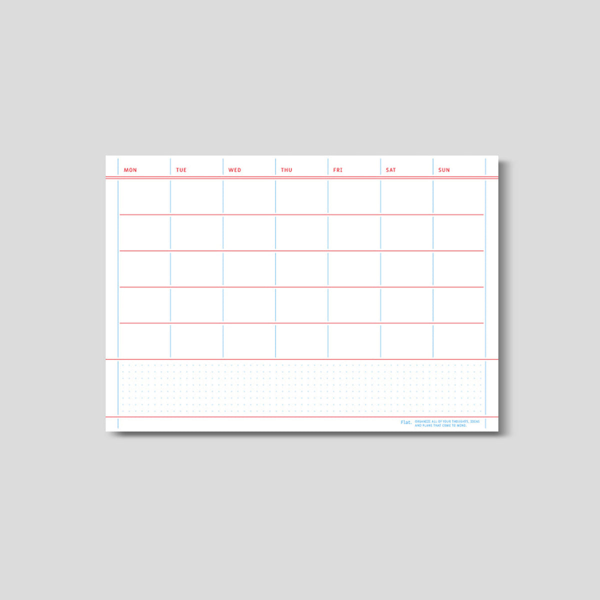 Flat Notepad A5 in Monthly Plan - main product image